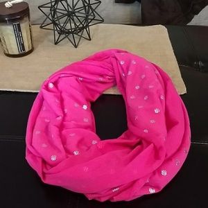 Hot pink and silver infinity scarf